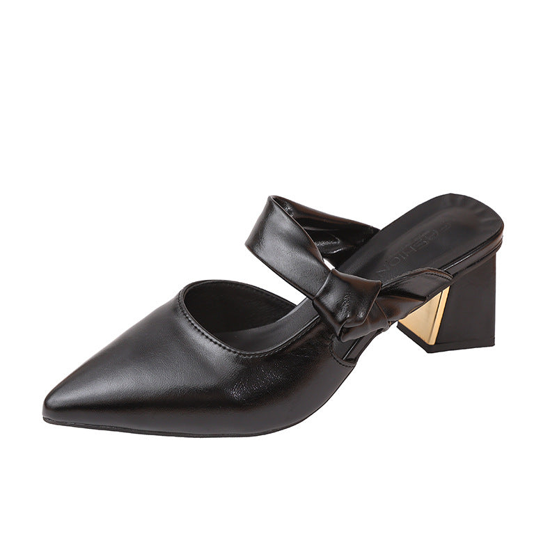 Damen Elegante Slingback Pumps mit modischem Schleifen-Detail EB