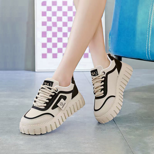 Damen Sportliche Plateau-Sneaker mit rutschfester Sohle und atmungsaktivem Obermaterial EB