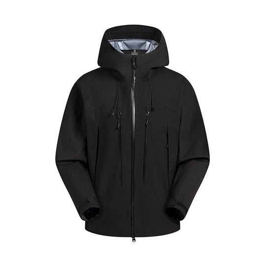 Herren wasserabweisende Funktionsjacke mit verstellbarem Kapuzensystem und mehrfachen Reißverschlusstaschen EB