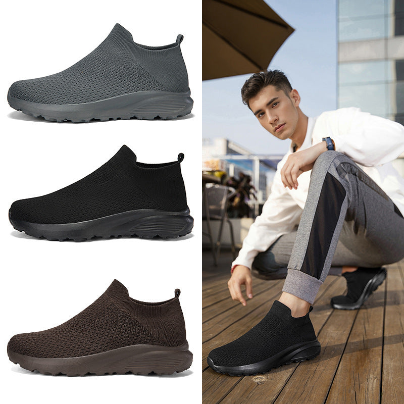 Unisex nan elastischer Strick-Schlupfschuh mit konturierter viskoelastischer Innensohle und rutschfester stoßdämpfender Laufsohle EB