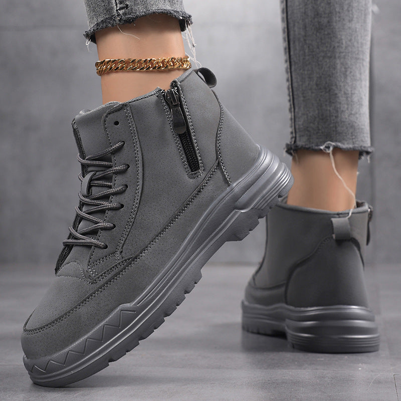 Damen modische Winterstiefel mit praktischem Reißverschluss und rutschfester Sohle EB