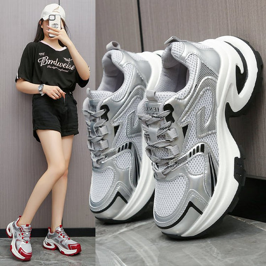 Damen Lauf-Sneaker mit atmungsaktivem Mesh-Obermaterial und stoßdämpfender Sohle EB