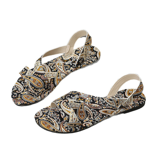 Damen Komfortable und modische Zehentrenner mit einzigartigem Paisley-Muster EB