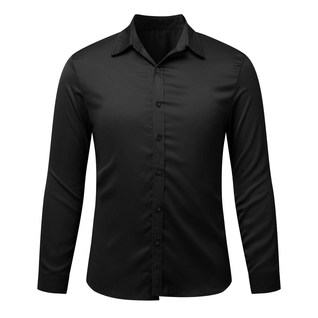 Herren Elegantes Langarmhemd aus feinem Stoff EB