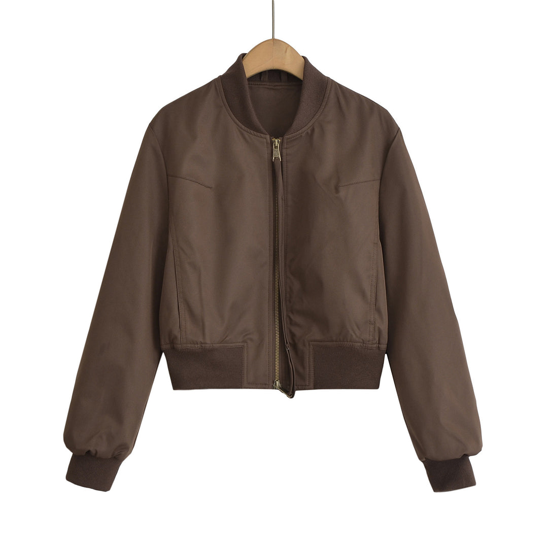 Damen modische Kurzjacke mit elastischem Bündchen EB
