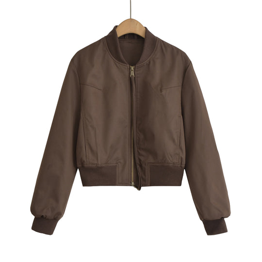 Damen modische Kurzjacke mit elastischem Bündchen EB