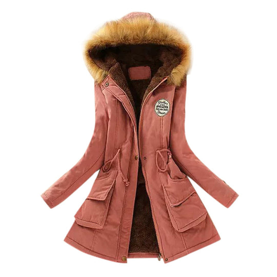 EB | Winter Taille Kordelzug Fell Kapuzenjacke
