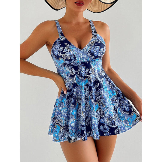 Damen Badeanzug-Kleid mit elegantem Paisleymuster EB