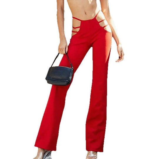 Damen Flared Leggings mit modischem Cut-Out Design EB