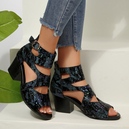 Damen Blockabsatz Sandalen EB