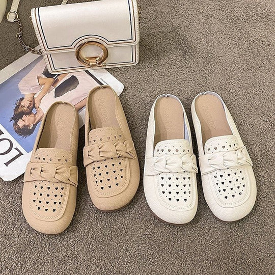 Damen Komfortable Slip-On Mokassins mit verspieltem Herzdetail EB