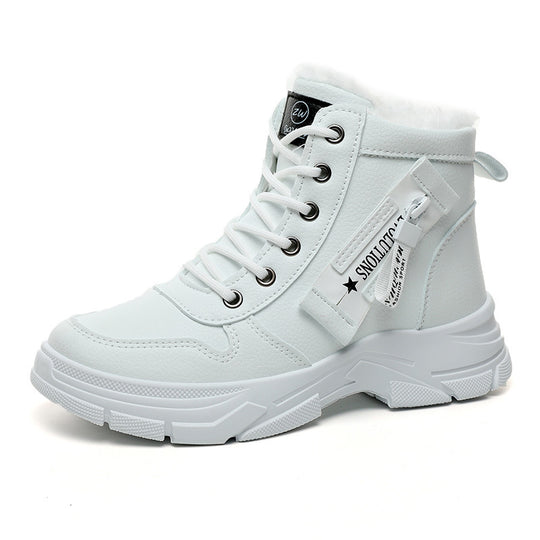 Damen modische Winterboots mit warmem Kunstfellfutter und robuster Profilsohle EB