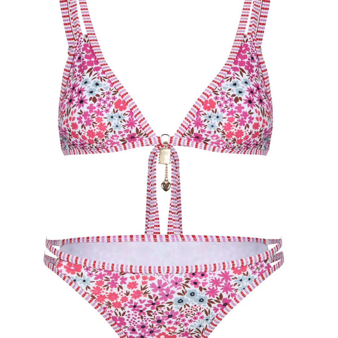 Damen Bikini-Set mit floralem Muster und verstellbaren Trägern EB