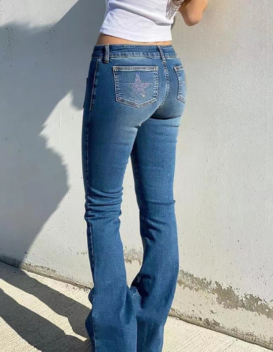 Damen Bootcut Jeans mit praktischen Taschen EB