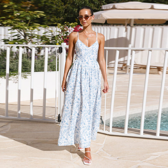 Damen Maxi-Kleid mit floralen Mustern EB