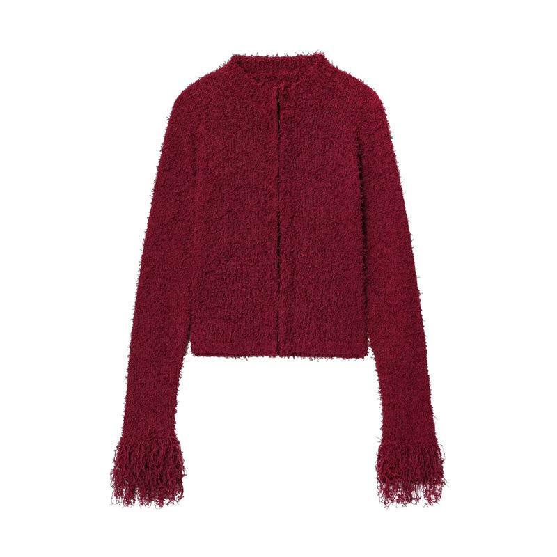 Damen Kuschelige Strickjacke mit auffälligen Ärmeln EB