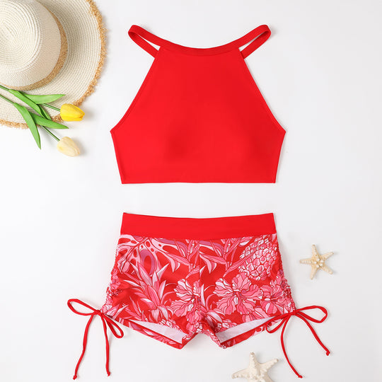 Damen Sportliches Bikiniset mit buntem Muster EB