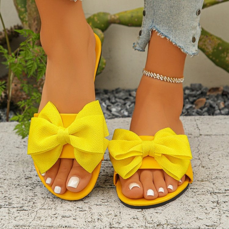 Damen Riemensandalen mit großem Schleifendetail EB