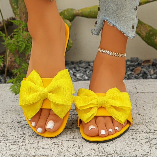 Damen Riemensandalen mit großem Schleifendetail EB