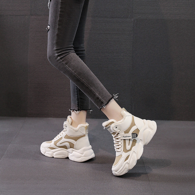 Damen modische Sneaker mit warmem Innenfutter und rutschfester Sohle EB