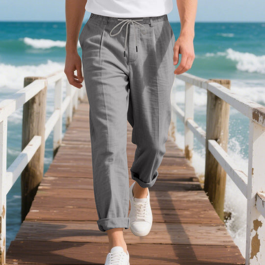 Herren Leichte Freizeithose mit elastischem Bund und seitlichem Kordelzug EB