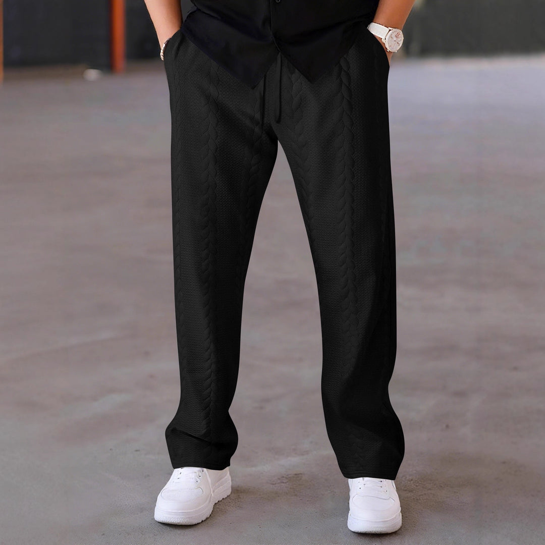 Herren elegante Freizeithose mit strukturiertem Design und elastischem Bund EB