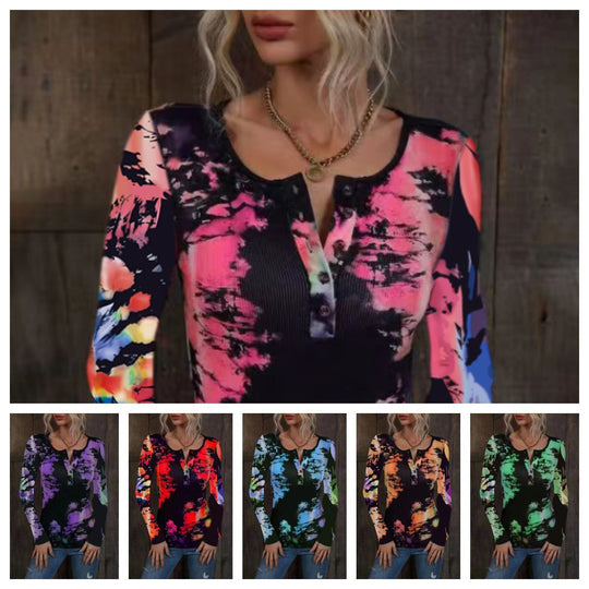 Damen Langarmshirt mit buntem Farbverlauf EB