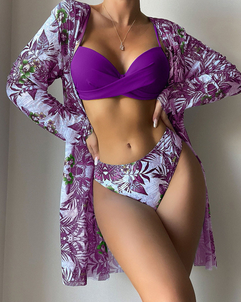 Damen Strandcover-Up mit floralem Muster EB