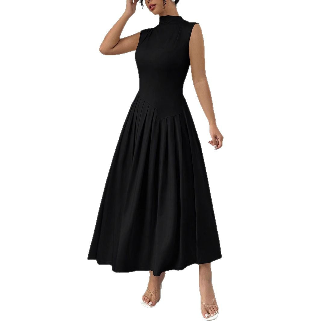 Damen Elegantes Maxikleid mit Plissee-Details EB