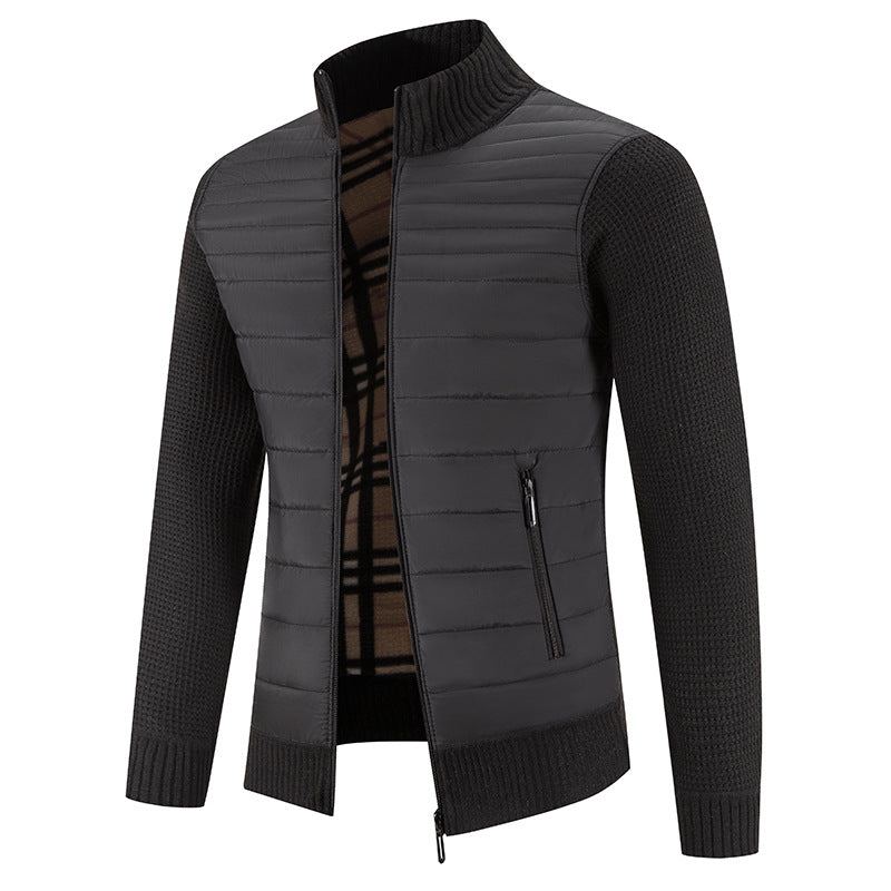 Herren lässige Steppjacke mit Strickärmeln EB