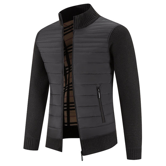 Herren lässige Steppjacke mit Strickärmeln EB
