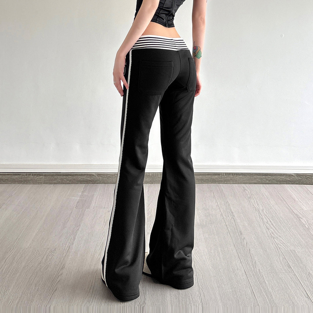 Damen Flared Jogginghose mit seitlichen Streifen EB