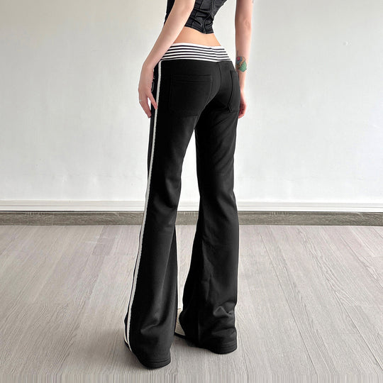 Damen Flared Jogginghose mit seitlichen Streifen EB