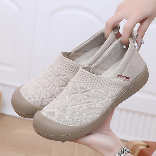 Damen Bequeme Slip-On Freizeitschuhe mit elastischem Bündchen EB