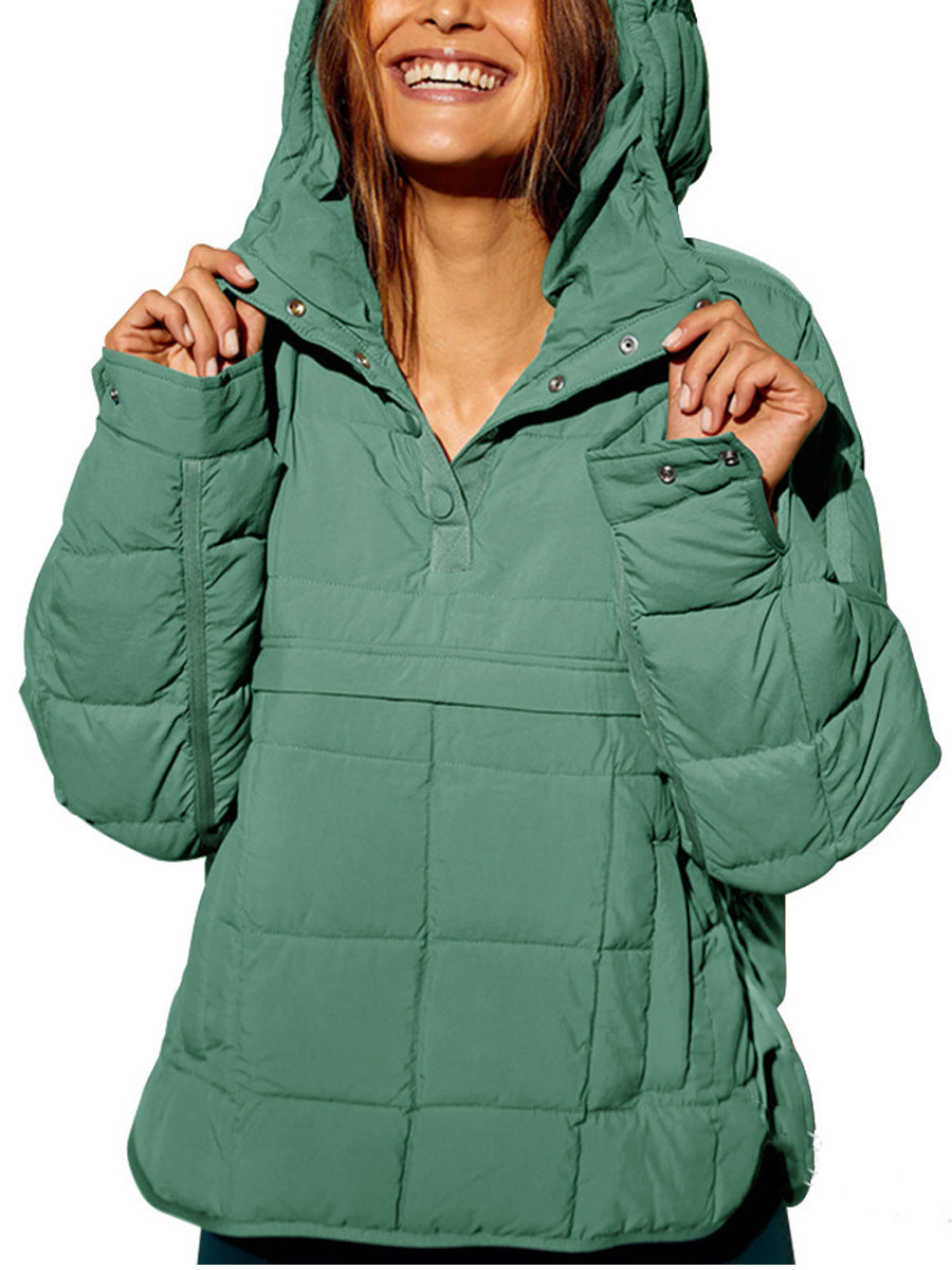 Damen lässige Winterjacke mit Steppdesign und Kragen EB
