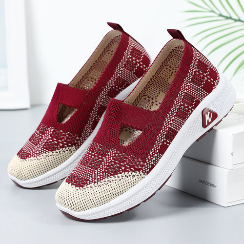 Damen Cushioned Slip-On Sneakers mit atmungsaktivem Obermaterial EB