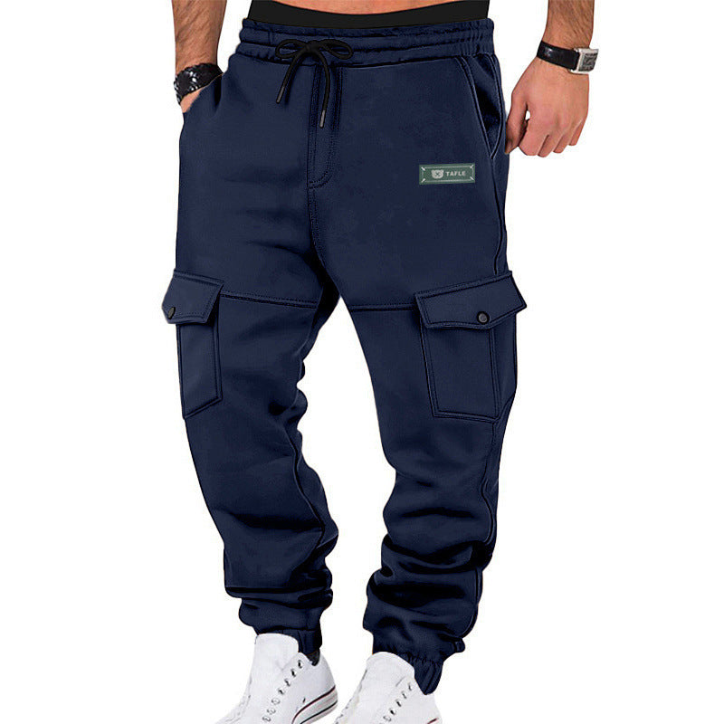 Herren Cargo-Jogginghose mit Elastikbündchen, Kordelzug und aufgesetzten Klappentaschen EB