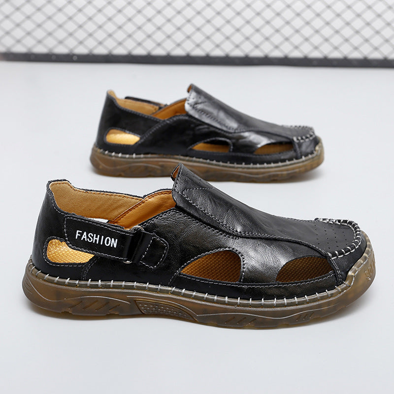Damen Atmungsaktive Leder-Sandalen im modischen Design EB