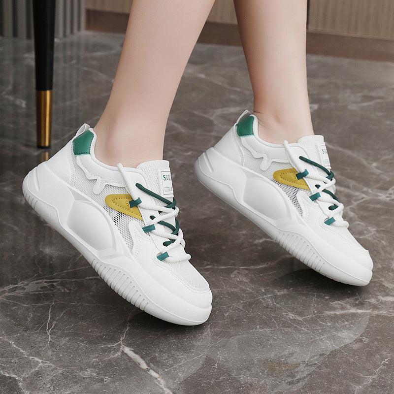 Damen Sportliche Sneakers mit atmungsaktiver Mesh-Oberfläche und robustem Sohlenprofil EB