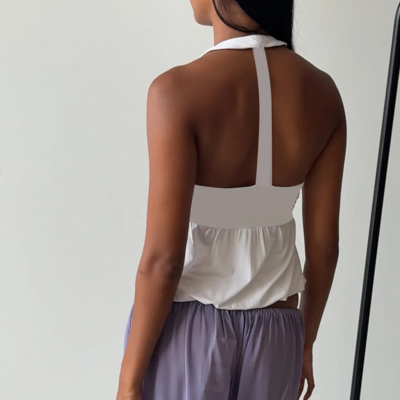 Damen Cut-Out Top mit fließendem Schnitt und V-Ausschnitt EB