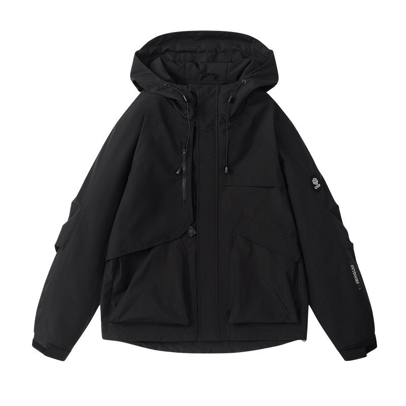 Damen technische Outdoor-Jacke mit atmungsaktiver Membran und verstellbarer Kapuze EB