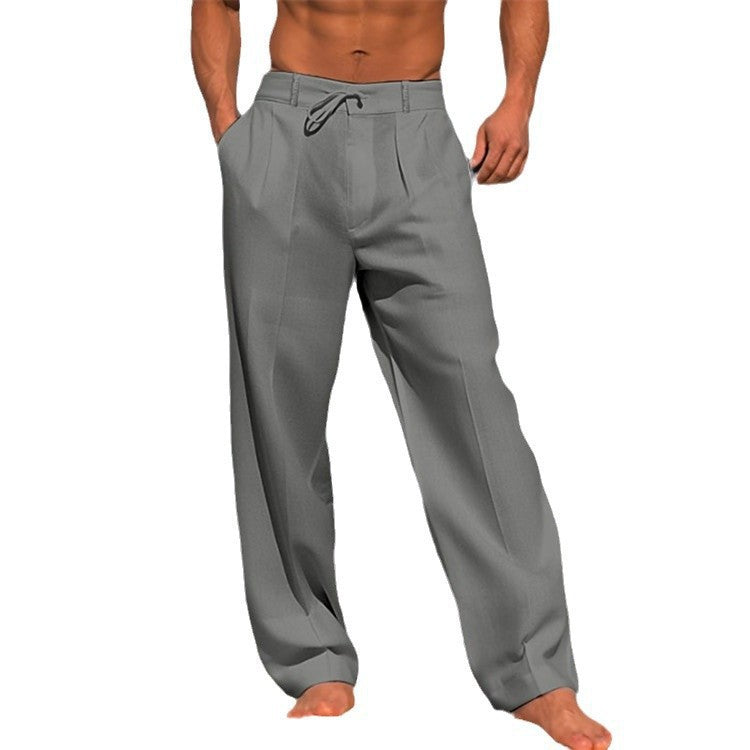 Herren weite Sommerhose mit elastischem Bund und praktischen Taschen EB