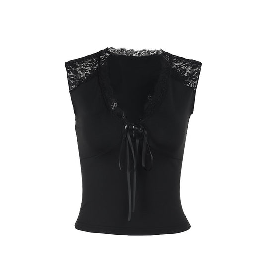 Damen Spitzen-Bustier mit dekorativen Schleifendetails EB