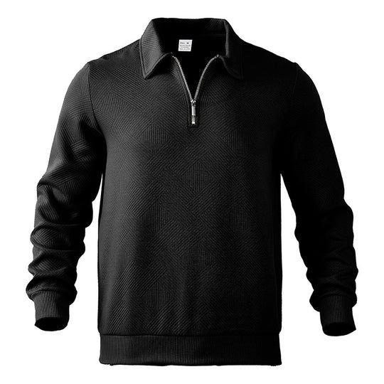Herren Sportlicher Pullover mit Reißverschluss und strukturiertem Design EB