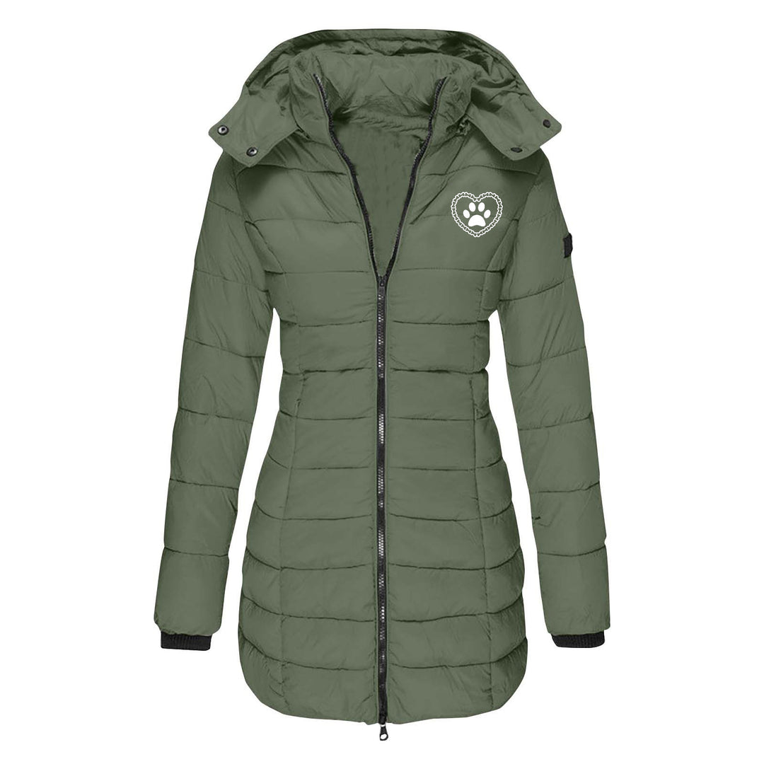 Damen gefütterte Übergangsjacke mit abnehmbarer Kapuze EB