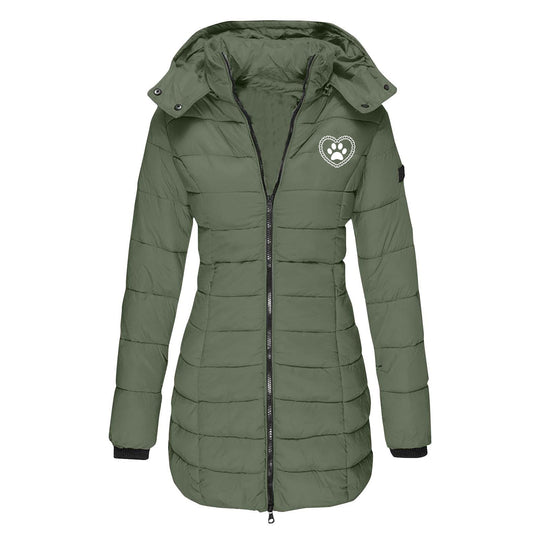 Damen gefütterte Übergangsjacke mit abnehmbarer Kapuze EB