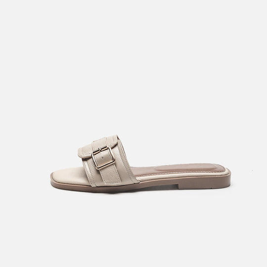 Damen modische Pantoletten mit verstellbarem Schnallenverschluss und komfortabler Sohle EB