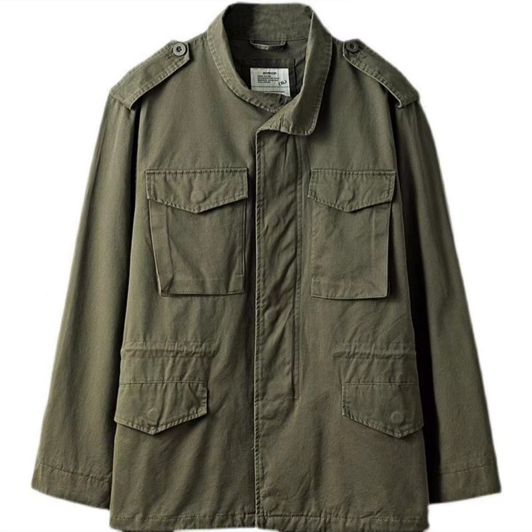 Herren nan leichte Baumwoll-Feldjacke mit aufgesetzten Taschen und Schulterklappen EB