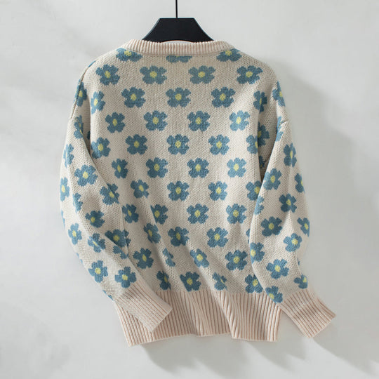 EB | Strickpullover mit Blumenmuster