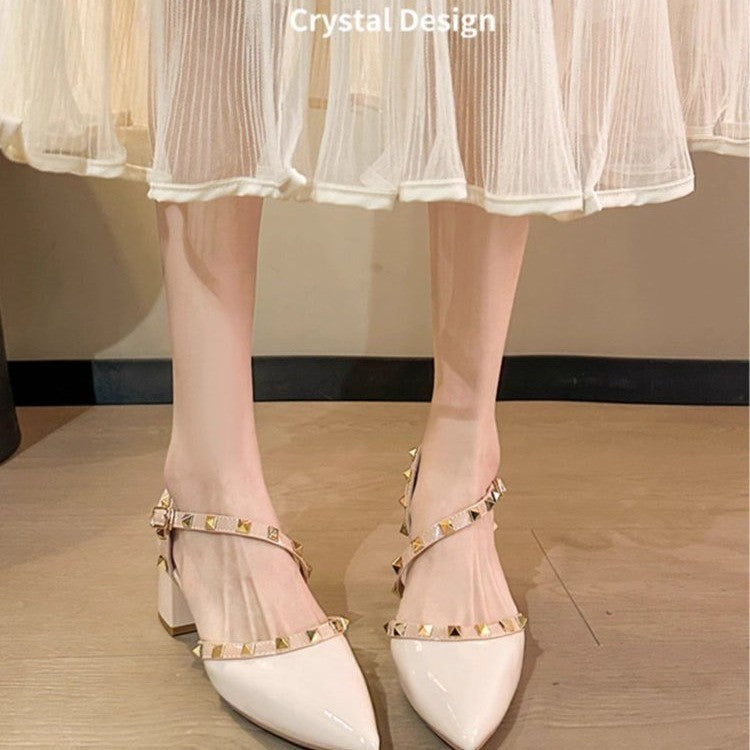 Damen Elegante Ballerinas mit modischen Glitzer-Akzenten und verstellbarem Riemendesign EB